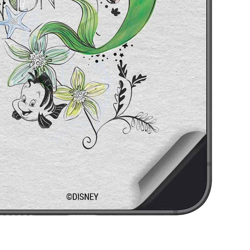 Disney The Little Mermaid Ariel and Flounder Art Galaxy S25 Skin